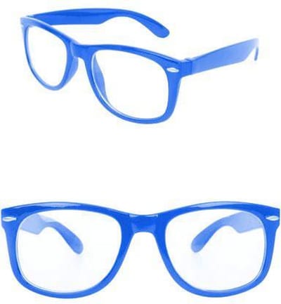 Blues Brother bril blauw met blanke glazen