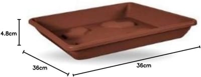 Vierkant Terracotta Bloempot 36x36 cm Bronskleurig