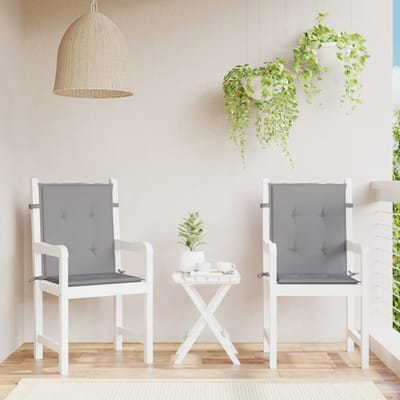 vidaXL - Tuinstoelkussen - lage - rug - 2 - st - oxford - stof - antraciet