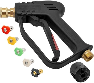 EXCITAT Hogedrukreiniger - 4000 PSI en 5 sproeiers - Snelkoppeling autowaspistool - M22 (14 mm) aansluiting - Geschikt voor Karcher K1-K7 adapters
