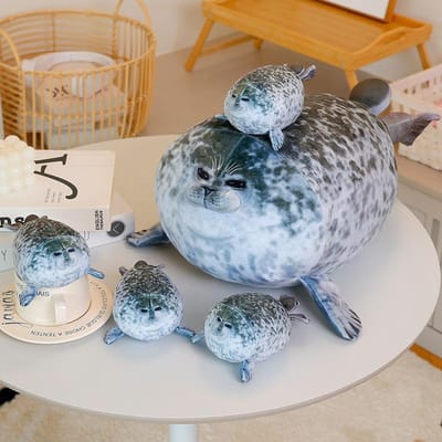 50cm Moeder en Zoon Zeehond Pluche Speelgoed 5 Stuks Zeehond Rits Levensgetrouw Zeeleeuw Katoen Gevuld Kussen Speelgoed Voor Kind Jongens Meisjes Cadeaus