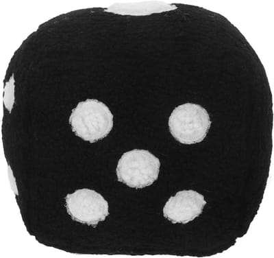 Pluche Dobbelsteen Kussen - Zacht Speelkussen - Kinderkamer Decoratie - Educatief Speelgoed - 22x22x22cm - Zwart
