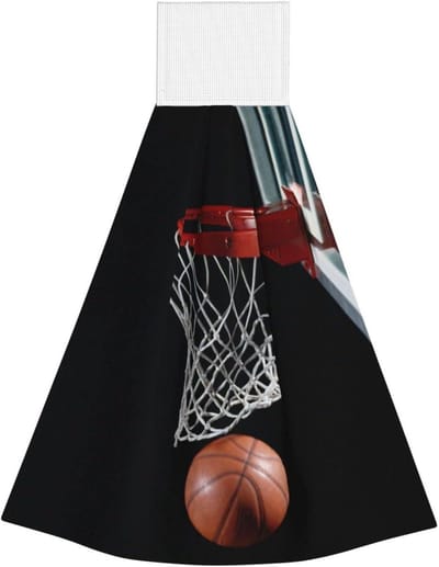 Basketbal Handdoek - Koraal Fleece - Snel Drogen - Handige Klittenbandsluiting - 45x36 cm - Zwart