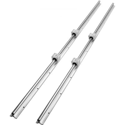 VEVOR Lineaire geleiderail, 2 stuks SBR20-1500 mm koolstofstalen aluminium geleiderail met 4 stuks SBR20UU glijblokken, lineair lagerblok, CNC-onderdelen voor 3D-printer, frezen/draaien