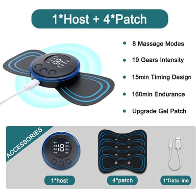 Elektrische EMS Nek Massager Mini Cervicale Rug Spier Pijnverlichting Patch Stimulator Massageador Mat Draagbaar Gel Pad Stickers Slank