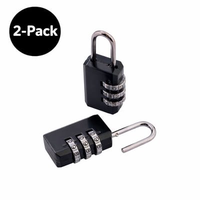 Hangslot met Cijferslot 3-Cijferig – Set van 2 – Metalen Codeslot – Voor Koffer, Tas en Kluisje
