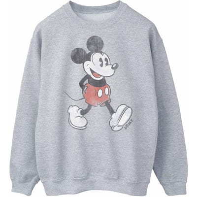Disney Heren Wandelend Mickey Mouse Sweatshirt (Sportgrijs)
