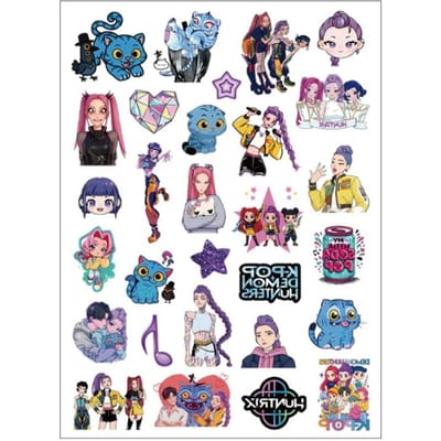 Mooie Nieuwe Aankomst Demon Hunter Tijdelijke Tattoos High-end Cartoon Anime en K-Pop Meisjesgroep Perifere Tijdelijke Tattoo Stickers W144038WW-