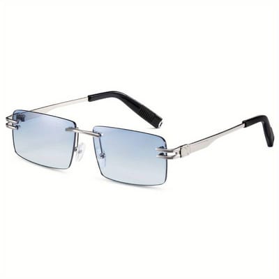 Bovista Zonnebril Voor Dames & Heren - Zonnenbrillen - Zonnenbril - Sun Glasses - Sunglasses - Techno Bril - Rave & Festival - Premium Quality - Zilver/Blauw