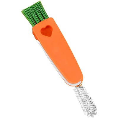 Miniborstel voor het reinigen van bekers, wortelvorm, 3-in-1 multifunctionele flessendekselgroef, detailborstel voor thuis