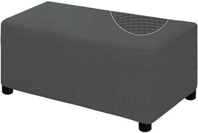 Opberghoezen voor poefs Kussenovertrekken Rechthoekige Stretch Poef Bank Hoes Grote/Kleine/Medium Voetsteun Krukhoezen Meubelbeschermers Jacquardstof met elastische band,D,1Small