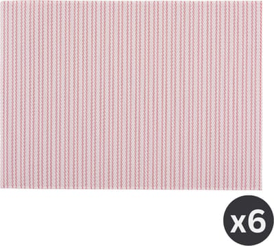 ZICZAC - Placemat FALLON - SET/6 - 30% PE, 70% PVC - Dubbelzijdige placemat, Beschermt de tafel, elegant ontwerp - Rechthoek - 33x45 cm - Rood