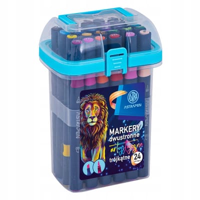Astrapen Markers 24 Kleuren - Dubbelzijdig Penseel & Stift
