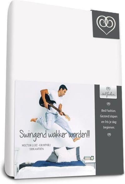 Bed-Fashion Topdek molton sanfor krimpvrij hoeslaken 80 x 210 cm