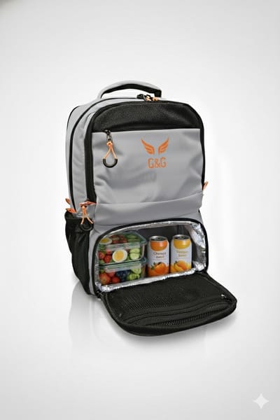 Laptop Rugzak 17 inch - Waterdichte Rugzak met Lunchvak voor Dames, Heren, Jongens & Meisjes \ Grijs