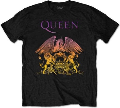 Queen - Gradient Crest Heren T-shirt - L - Zwart