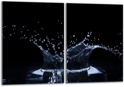 TMK ArtDeko - Glazen Beschermplaat - 2x 40x52 - Water - Veilig en Stijlvol