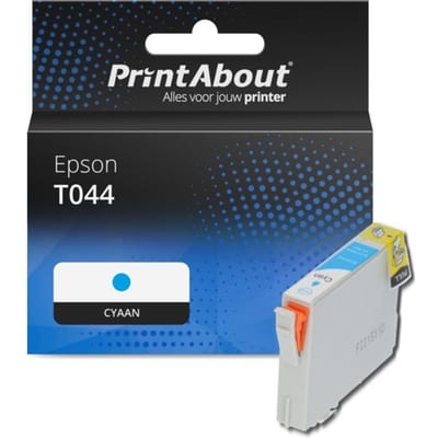 PrintAbout huismerk Inktcartridge T044 (C13T044240) Cyaan Geschikt voor Epson