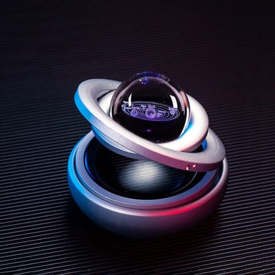 Pendentif Parfum Voiture Design Galaxie Parfum Longue Durée Diffuseur d'Aromathérapie pour Voiture Rotatif à Énergie Solaire pour Cadeaux gray