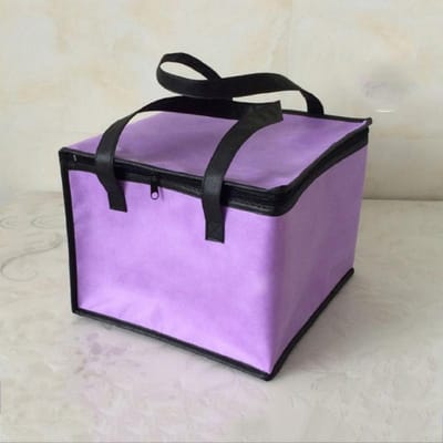 Grote Niet-Geweven Thermische Isolatie Verpakking Lunchtas Picknick Draagbare Container Tassen Vers Ijs Koeltas Drager Eten Geïsoleerde Tassen 25X25X20cm black