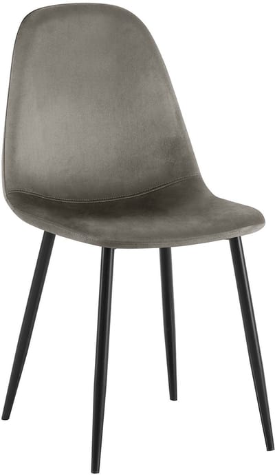 CLP Napier Eetkamerstoel - Modern Design - Zonder armleuning - Metalen Onderstel - Comfortabele Rugleuning - Max. 150 kg - Fluweel/antraciet