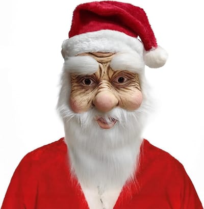 Realistisch Santa Claus Masker met Baard en Hoed voor Volwassenen - Perfect voor Kerst Cosplay en Feestelijke Kostuums, Latex Sinterklaas Accessoire