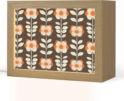 Tafellamp 20x15 cm - LED lamp - Bloemen - Retro - Bruin - Decoratieve tafellampen - Dimbaar - Tafellampje slaapkamer - Woonkamer binnen
