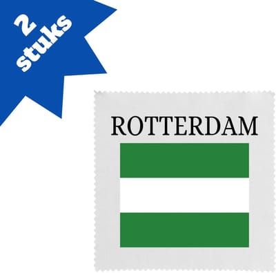 Akyol - rotterdam brillendoekjes - Rotterdam - toeristen rotterdammers - groen wit groen vlag - cadeautje - kado - erasmusbrug - zuid holland - 17,8 bij 17,8 cm - 2 stuks