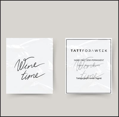 Tijdelijke tattoo wine time | Neptattoo volwassenen | Tijdelijke tattoo voor volwassenen | Temporary tattoo | Plaktattoos voor volwassenen | Neptattoos | Probeer zorgeloos een tattoo | tattforaweek