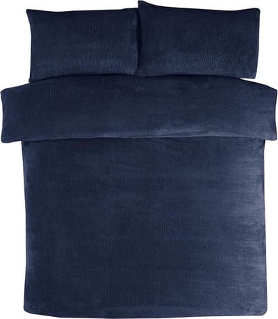 Decoware® Teddy fleece dekbedovertrek - Blauw - 240x220 + 2st 60x70cm