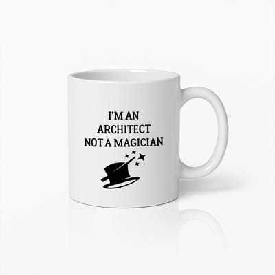Ik Ben een Architect Geen Tovenaar Mok 330 ml – Grappig Architect Geschenk Keramische Koffiebeker voor Professionals