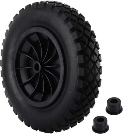 Kruiwagenwiel, 14 inch, 3,50-8 inch, draagvermogen 120 kg, 265 lb, luchtbanden, PU-lekvrij, volledig wiel, robuuste reservebanden, massief rubberen banden voor tuintrolley, kruiwagen