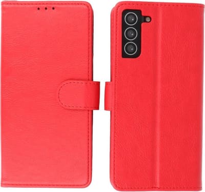 Hoesje Geschikt voor Samsung Galaxy S21 Plus - Book Case Telefoonhoesje - Kaarthouder Portemonnee Hoesje - Wallet Cases - Rood