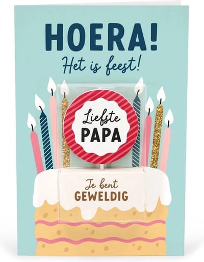 Verjaardagskaart met kaars | Liefste papa | Je bent geweldig