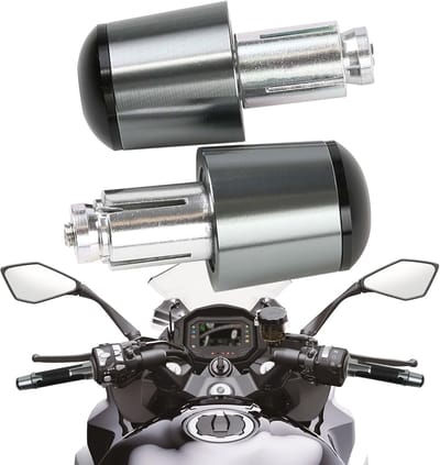 Stuureindkappen Motorfiets - Stuurdoppen Aluminium - Bescherming Stuur - Universele Pasvorm - 7/8 inch 22mm - Titanium