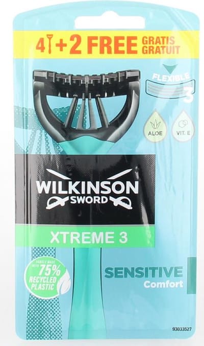 Wilkinson Sword Xtreme 3 Sensitive - 6 stuks - Scheermesjes