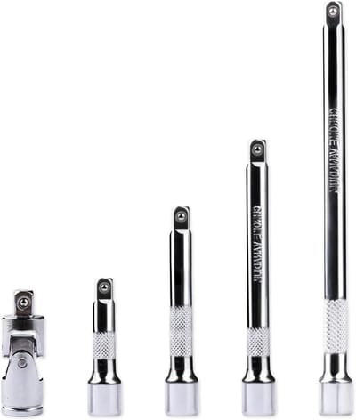 4-delige set 1/4 inch verlengstukken voor ratelsleutels, inclusief adapter en verschillende lengtes voor impact gereedschap