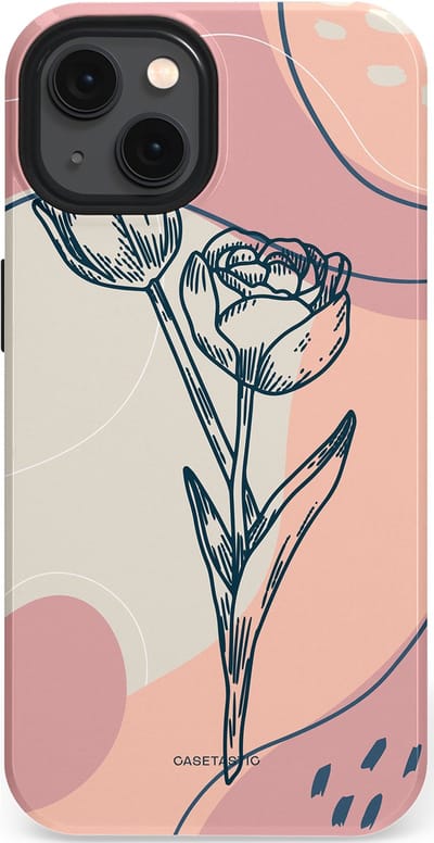 Casetastic Hoesje Geschikt voor Apple iPhone 13 Magsafe - Stijlvolle Beschermende Duo-layer Case - Sierlijke tulp