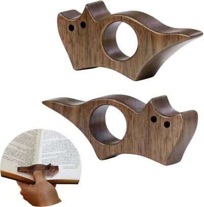 Houten boekenlegger met kattenpootjes ontwerp, 7.3 cm x 4.5 cm, ideaal voor boekenliefhebbers en cadeau's