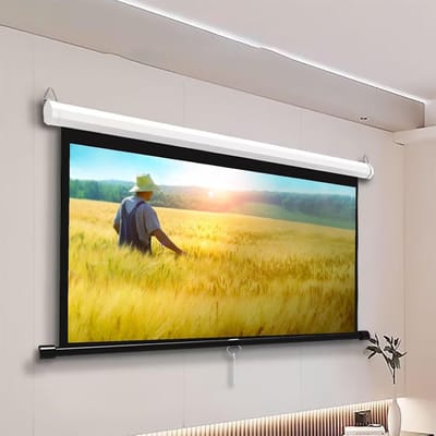 Projectiescherm Handmatig - Film Scherm - Presentaties Geven - Zelfsluitend Mechanisme - 60 of 72 Inch - Mat Wit
