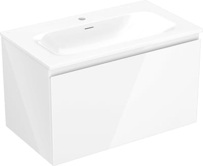 Mexen Orio badkamerkast 80 cm met wastafel Vela, 1 lade, wit glans - 91A10-08047-1-BF00-W23M00