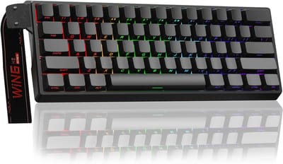 AULA WIN60 HE - 60% Bedraad RGB Gaming Toetsenbord - Hall Effect Rapid Trigger - Magnetische Toetsen - Gasket - Hot Swap - 8K Hz Polling Rate - QWERTY Toetsenborden - Zij Bedrukte toetsen - 61 Keys - Zwart