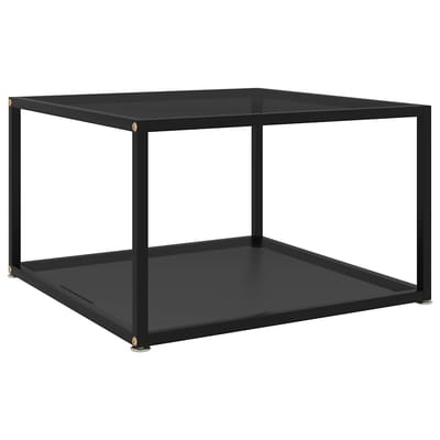 vidaXL - Salontafel - 60x60x35 - cm - gehard - glas - zwart