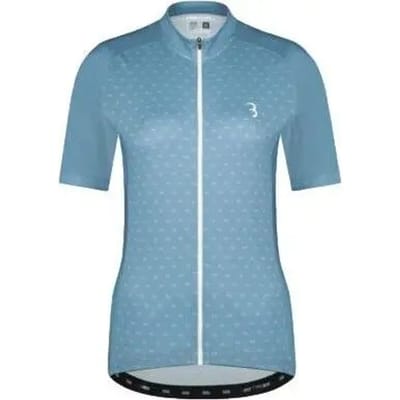 BBB Cycling Fietsshirt Dames Korte Mouw DonnaFit - Wielershirt Dames Korte Mouw - Comfortabel en Sneldrogend Wielrenshirt Dames - Grijs Blauw - Maat M - BBW-412