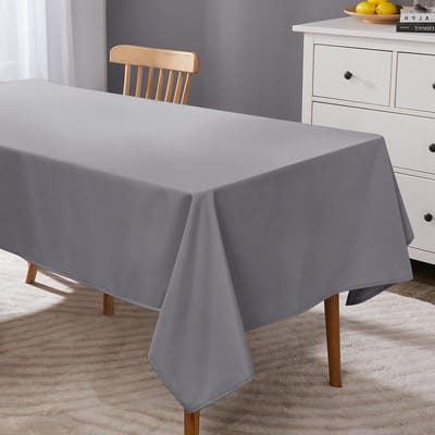 Famanu - Waterbestendig Rechthoekig Tafelkleed voor Dinertafel, Stoffenmateriaal Schoon te Vegen Tafelkleed voor Eettafel Thuisdecoratie Feest, 140x240cm, Grijs