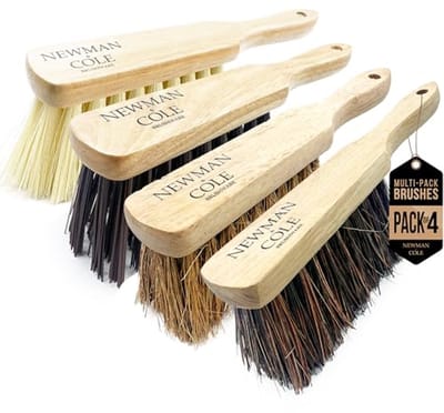 Natuurlijke houten handborstels met harde en zachte haren - Multipack van 4 voor alle doeleinden