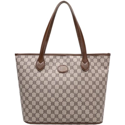 Grote Capaciteit Pendelende Onderarmtas Nieuwe Dames Tas Textuur Letterprint Kleurblokkering Tote Bag Veelzijdige Schoudertas gray