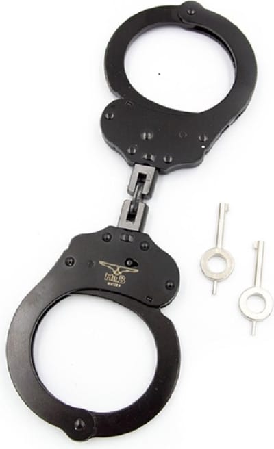 Mister B Cuffs - Double Lock with Hoop - Politiehandboeien - Zwart