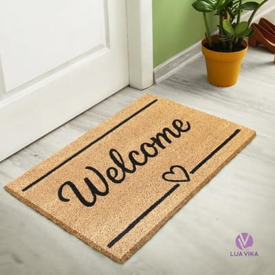 deurmat voor entree, Welcome, klassiek, 40 x 70 cm, voor binnen en buiten, kokosmat, robuust en antislip