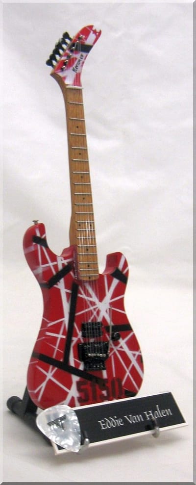 Miniatuur Gitaar - Replica Gitaar - Decoratie Muziek - Handgemaakt Hout - 25cm Lengte